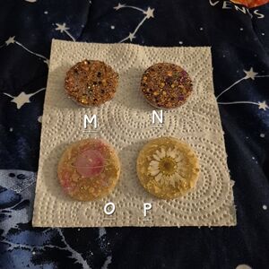 Hand Crafted Glitter Planet & Floral Phone Grips